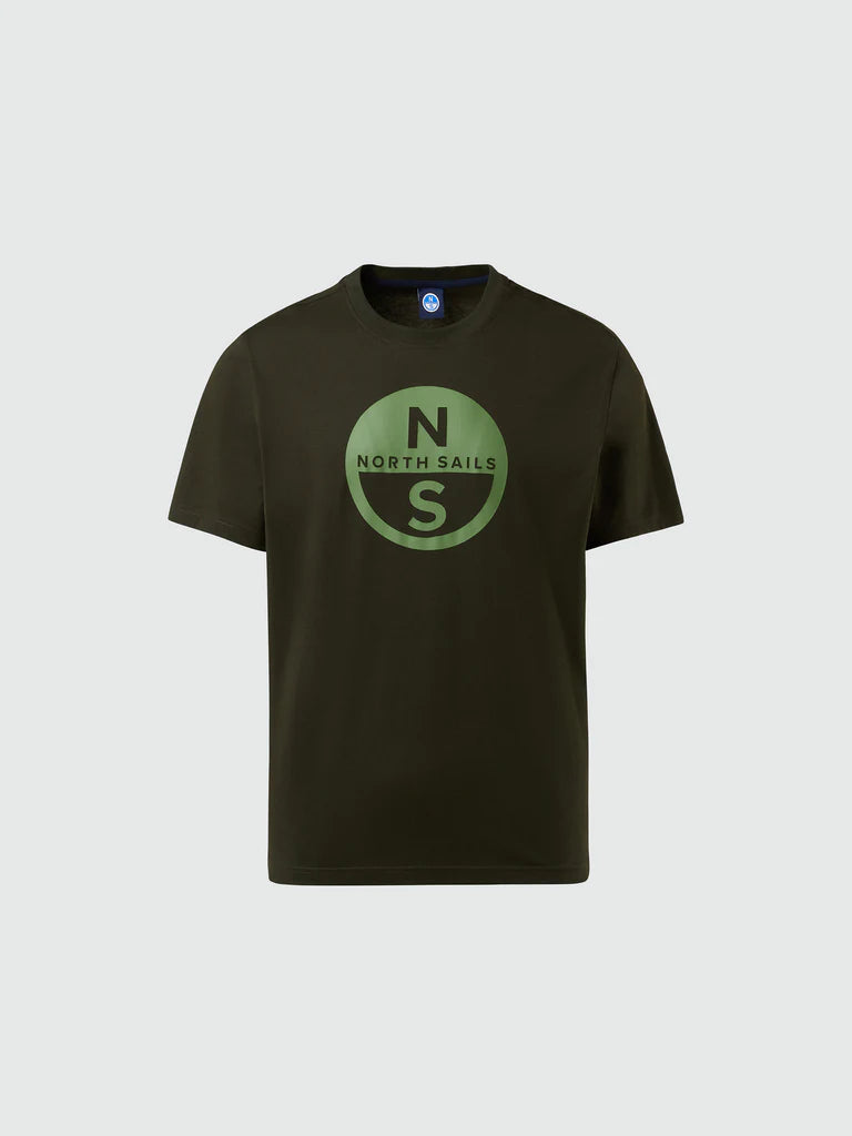 North Sails T-shirt maglia maglietta BIG LOGO cotone BIO verde 693009