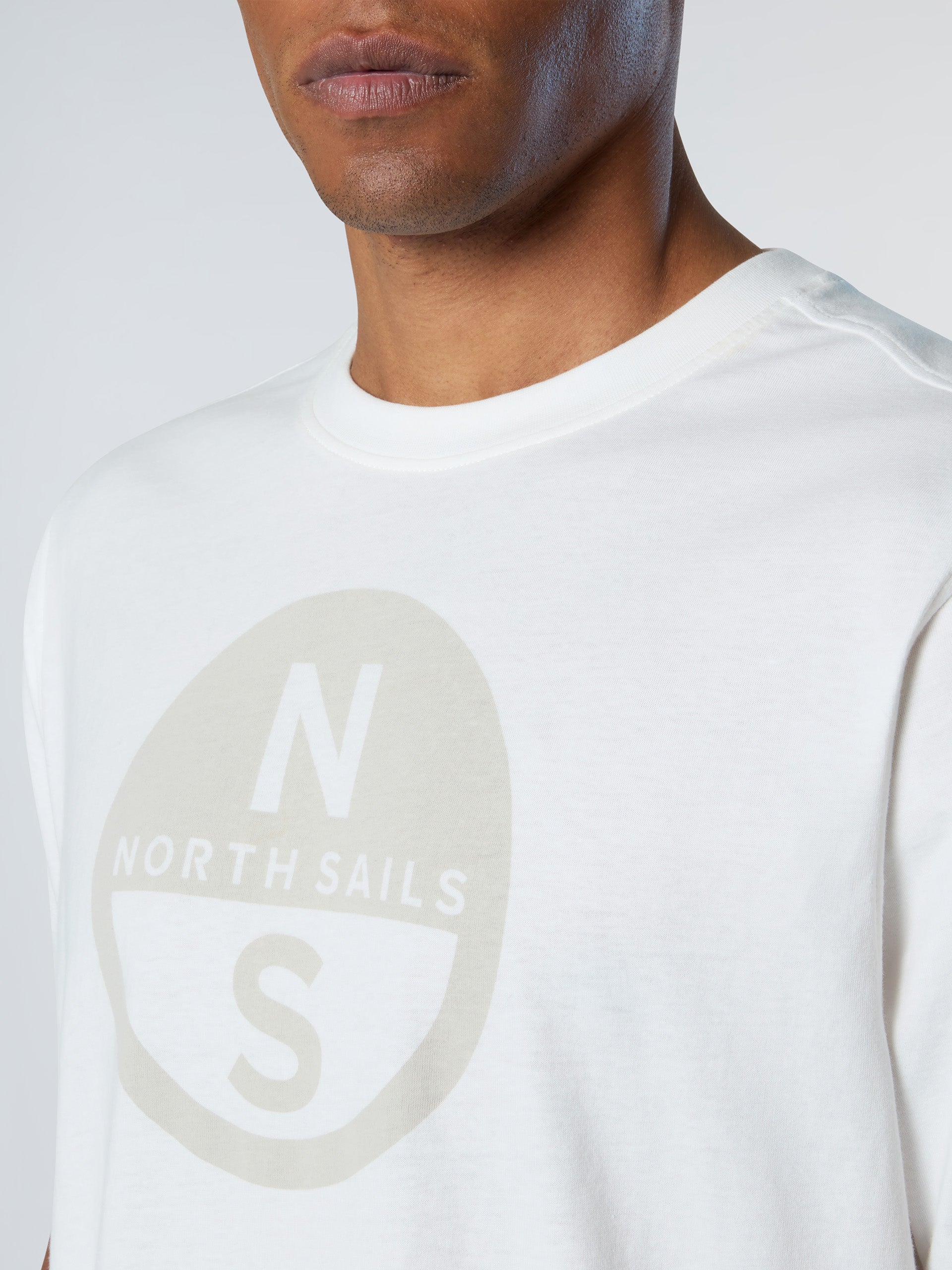 North Sails T-shirt maglia maglietta BIG LOGO cotone BIO bianca 693009