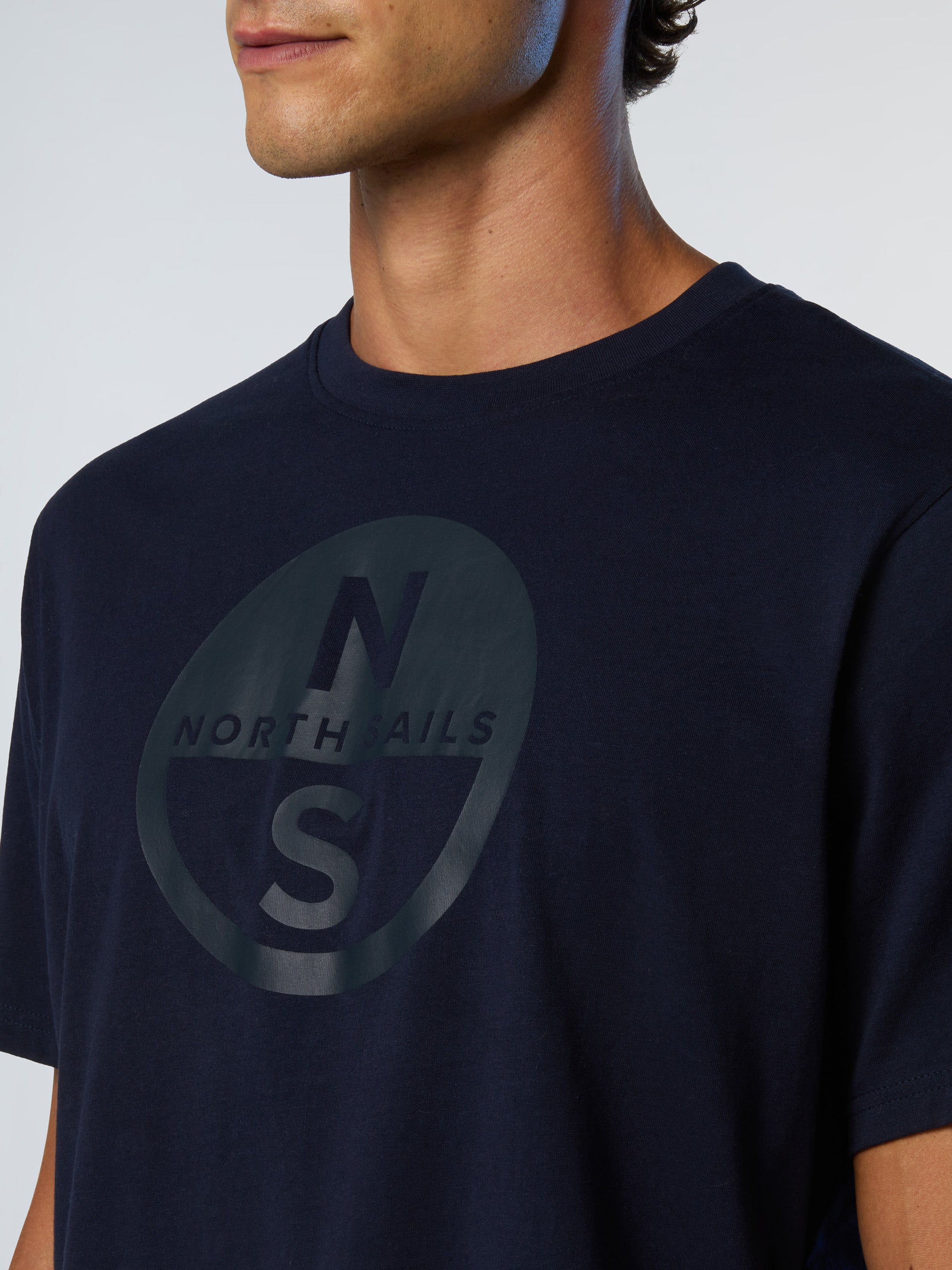 North Sails T-shirt maglia maglietta BIG LOGO cotone BIO navy blu 693009