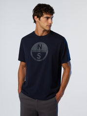 North Sails T-shirt maglia maglietta BIG LOGO cotone BIO navy blu 693009