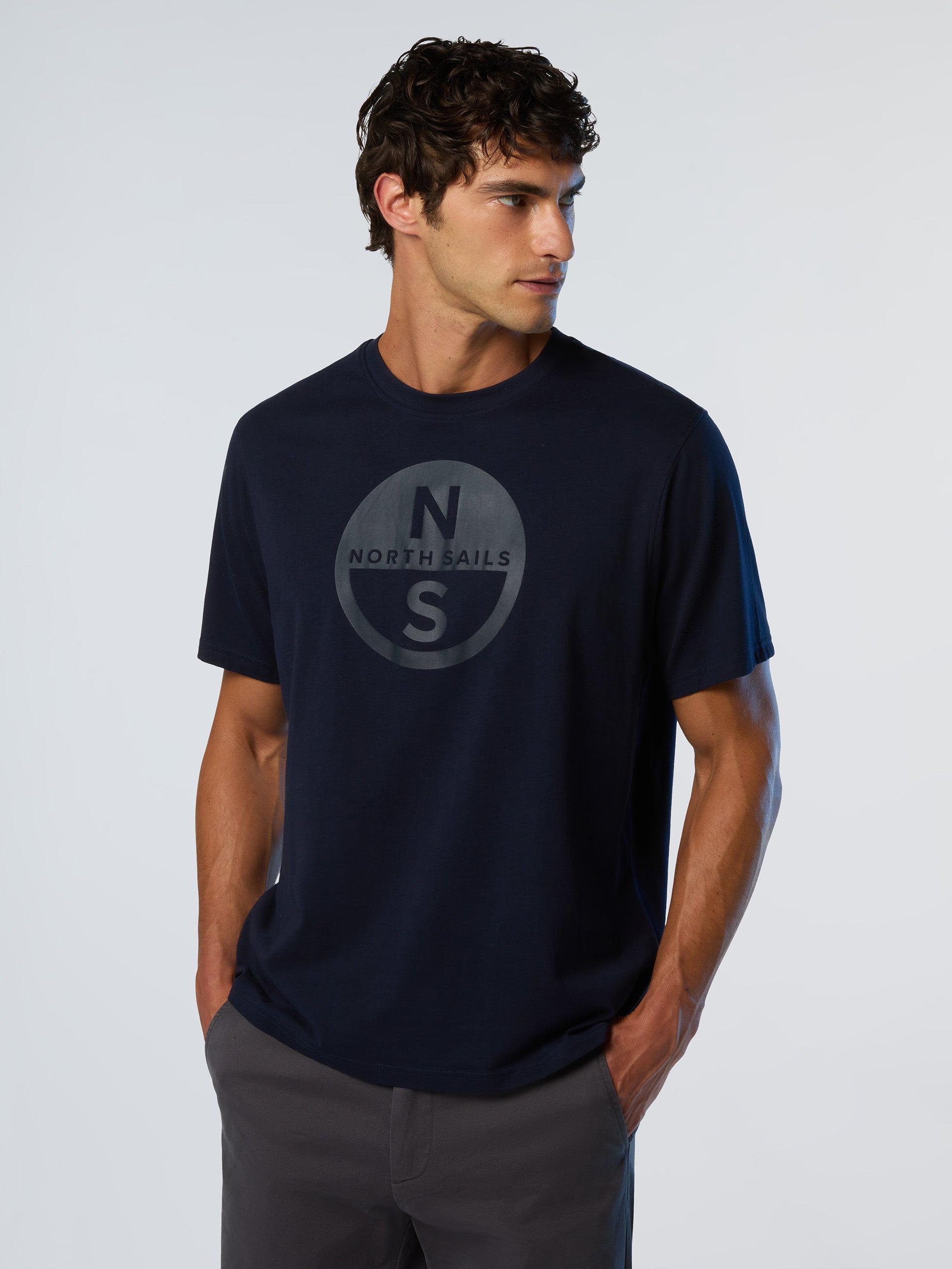 North Sails T-shirt maglia maglietta BIG LOGO cotone BIO navy blu 693009