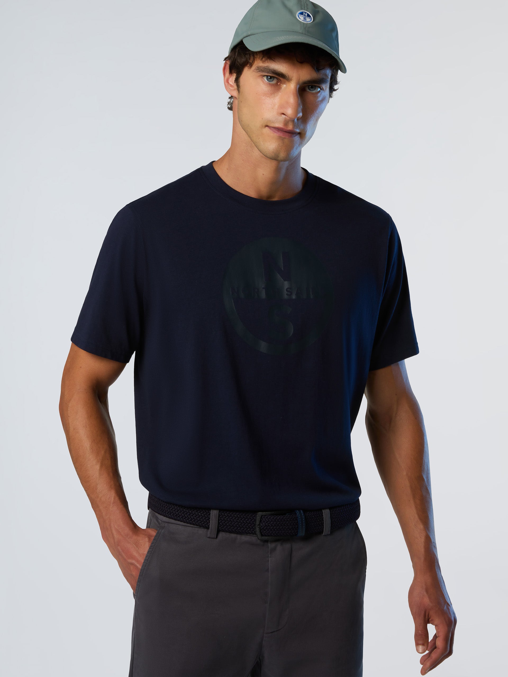 North Sails T-shirt maglia maglietta BIG LOGO cotone BIO navy blu 693009