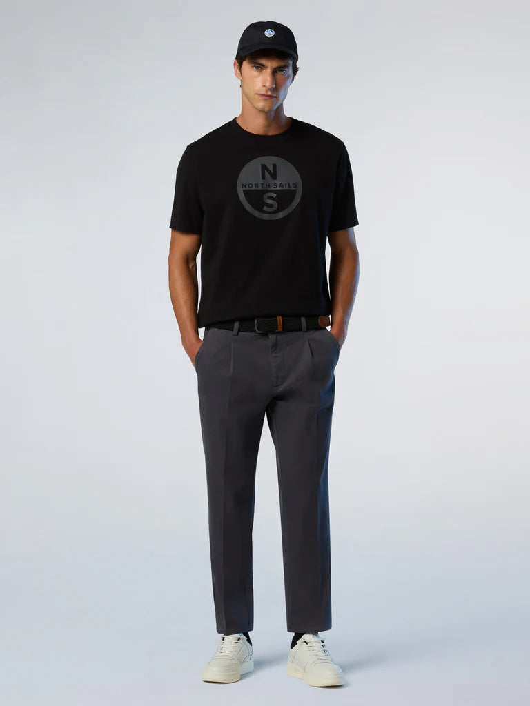 North Sails T-shirt maglia maglietta BIG LOGO cotone BIO nero 693009
