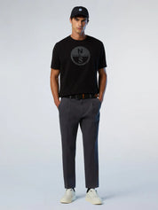 North Sails T-shirt maglia maglietta BIG LOGO cotone BIO nero 693009