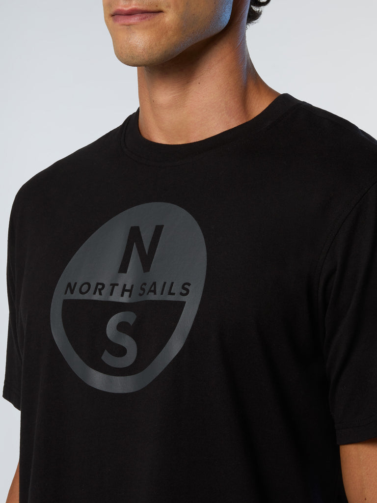 North Sails T-shirt maglia maglietta BIG LOGO cotone BIO nero 693009