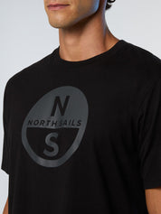 North Sails T-shirt maglia maglietta BIG LOGO cotone BIO nero 693009