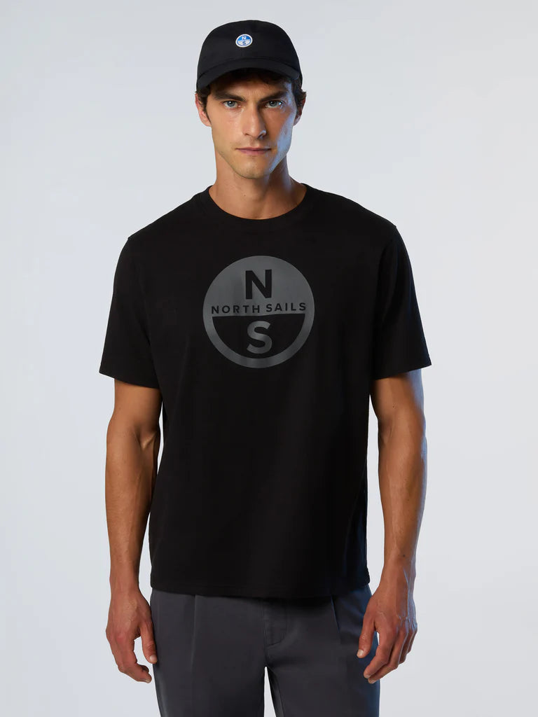 North Sails T-shirt maglia maglietta BIG LOGO cotone BIO nero 693009