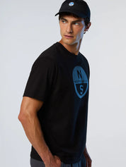 North Sails T-shirt maglia maglietta BIG LOGO cotone BIO nero 693009