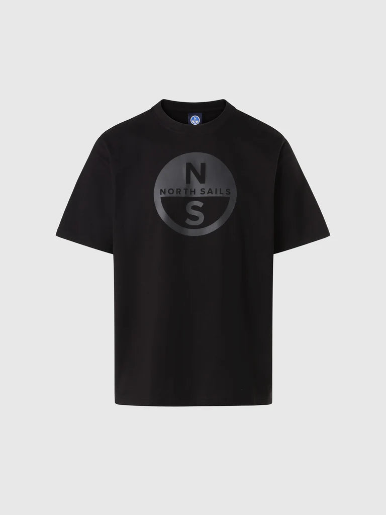 North Sails T-shirt maglia maglietta BIG LOGO cotone BIO nero 693009