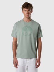 North Sails T-shirt maglia maglietta BIG LOGO cotone BIO green 693146-0421