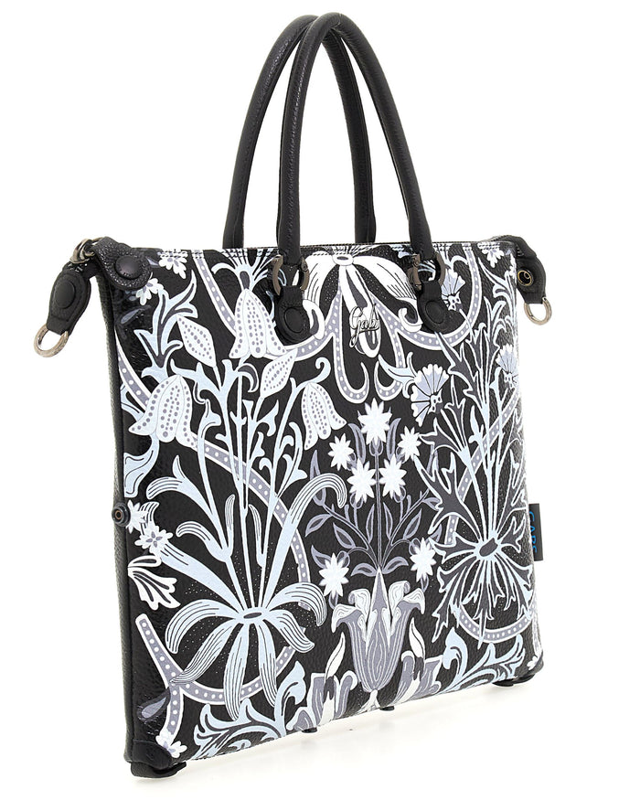 Gabs Zaino Trasformabile Hobo Shopper Tote Bauletto Stampa Arte Nero Pelle 3