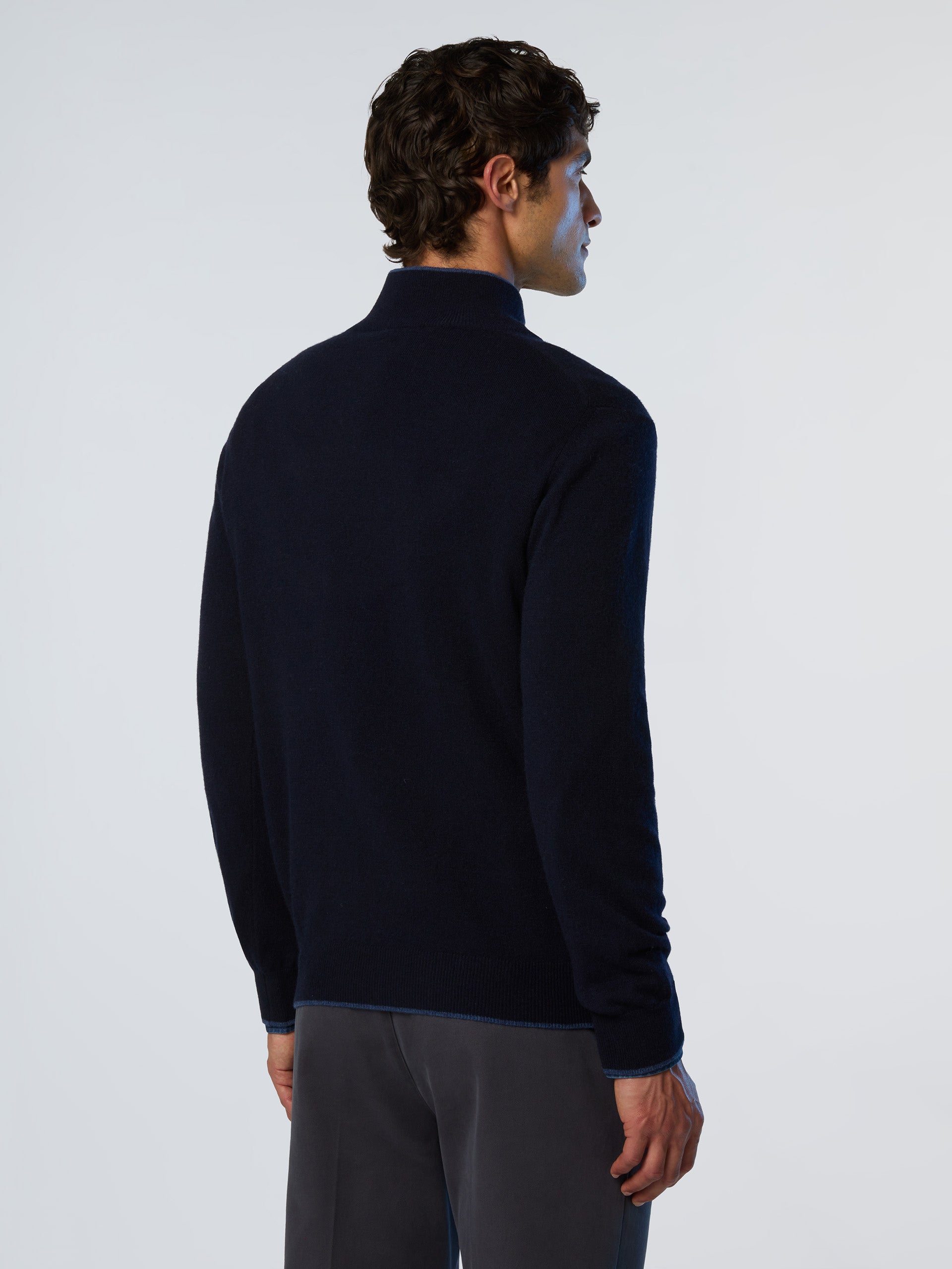 North Sails maglione misto cashmere MEZZA ZIP manica lunga finezza 12 navy blu 699148