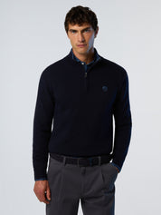 North Sails maglione misto cashmere MEZZA ZIP manica lunga finezza 12 navy blu 699148