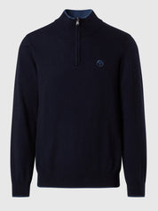 North Sails maglione misto cashmere MEZZA ZIP manica lunga finezza 12 navy blu 699148
