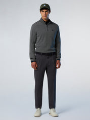 North Sails maglione misto cashmere MEZZA ZIP manica lunga finezza 12 grigio melange 699148