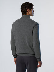 North Sails maglione misto cashmere MEZZA ZIP manica lunga finezza 12 grigio melange 699148