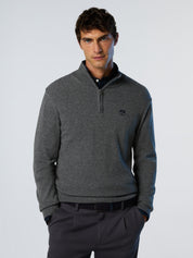 North Sails maglione misto cashmere MEZZA ZIP manica lunga finezza 12 grigio melange 699148