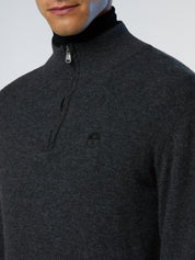 North Sails maglione misto cashmere MEZZA ZIP manica lunga finezza 12 grigio scuro 699148