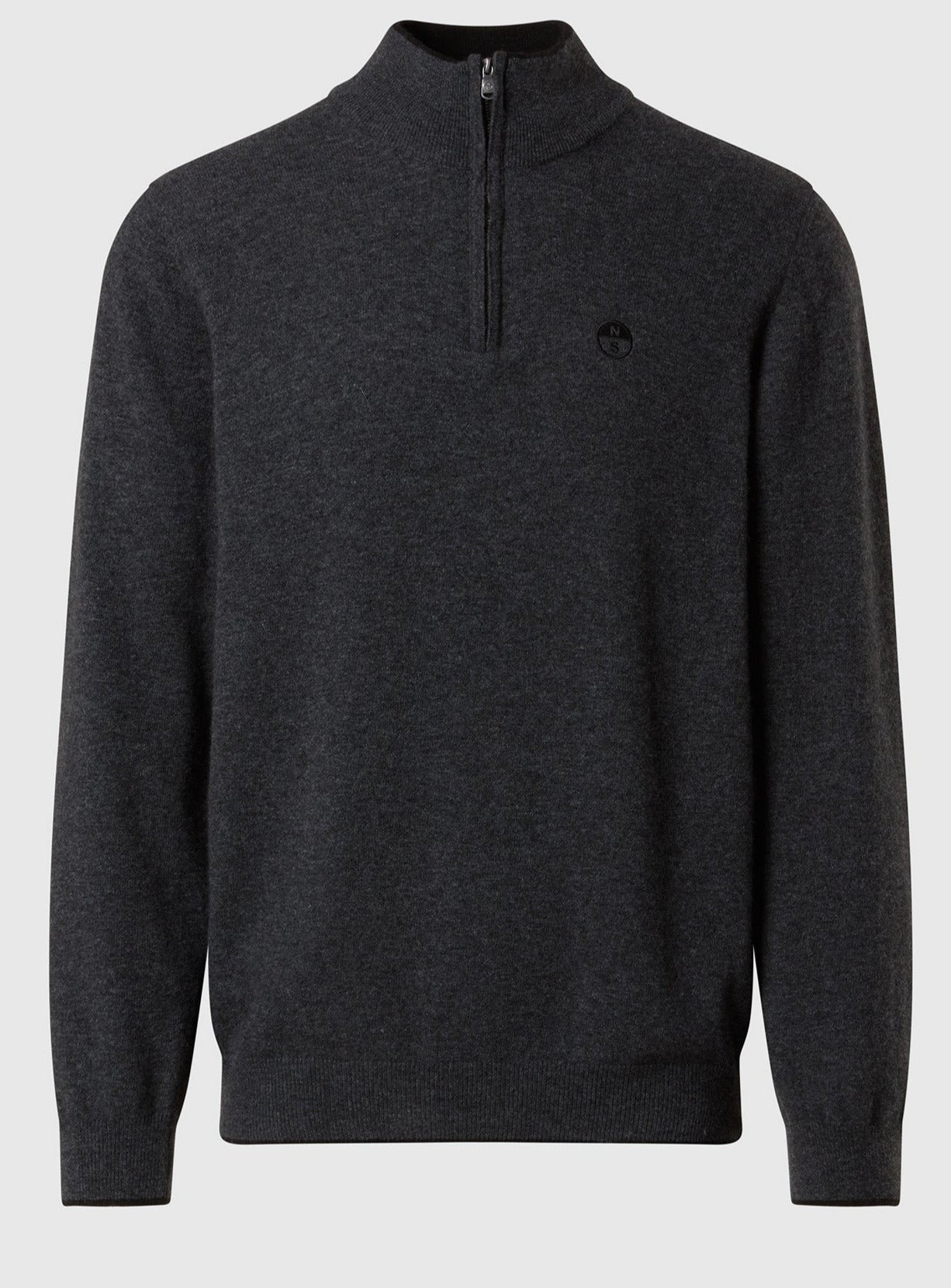 North Sails maglione misto cashmere MEZZA ZIP manica lunga finezza 12 grigio scuro 699148