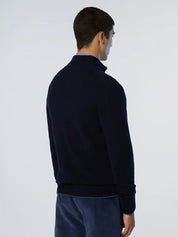 North Sails maglione misto cashmere FULL ZIP manica lunga finezza 7 navy blu 699154