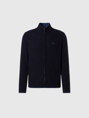 North Sails maglione misto cashmere FULL ZIP manica lunga finezza 7 navy blu 699154