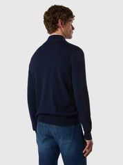 North Sails maglioncino cotone FULL ZIP manica lunga finezza 12 navy blu 699228-0802