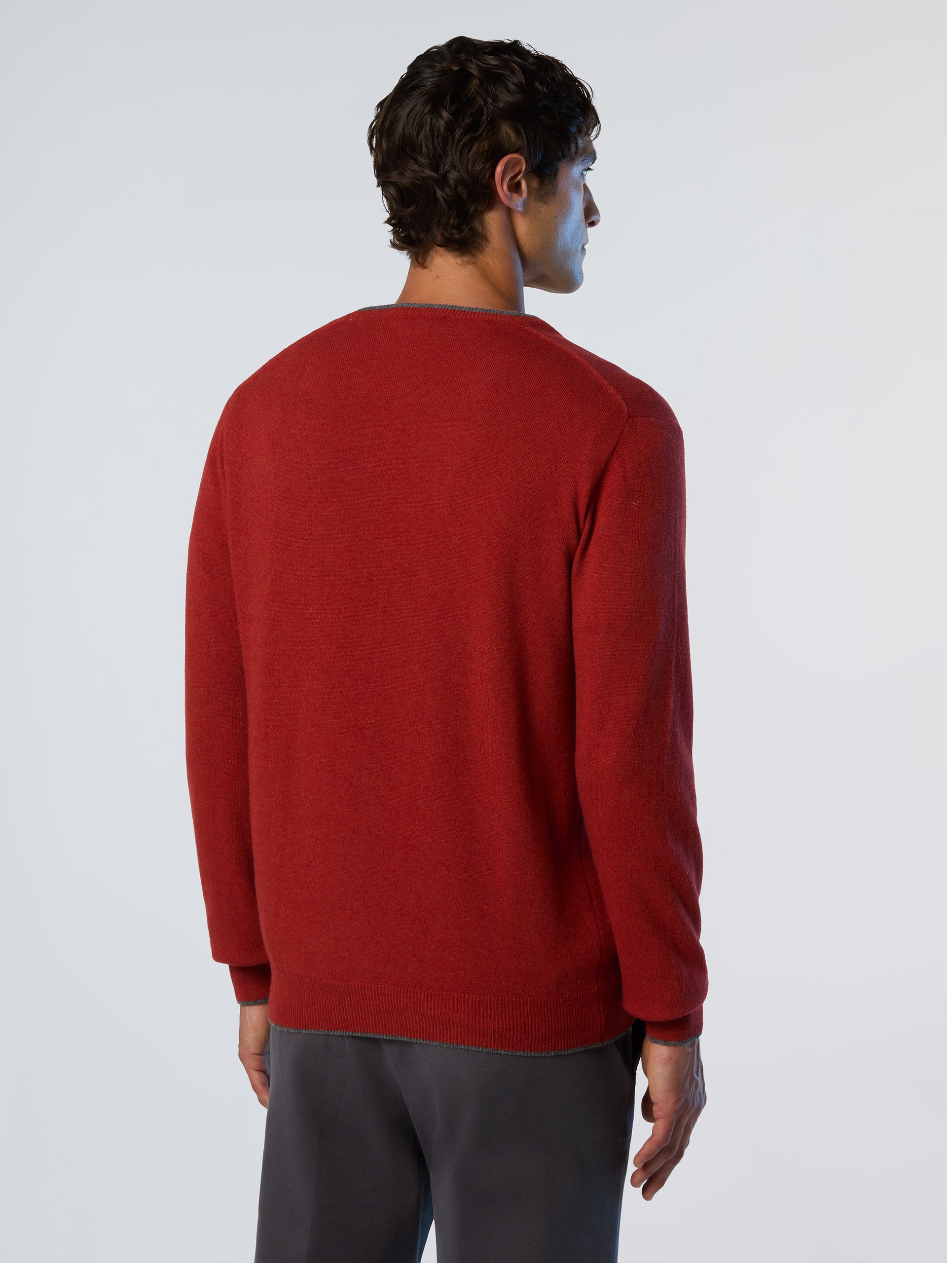 North Sails maglione misto cashmere GIROCOLLO LOGO ricamo finezza 12 699775 ruggine