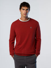 North Sails maglione misto cashmere GIROCOLLO LOGO ricamo finezza 12 699775 ruggine