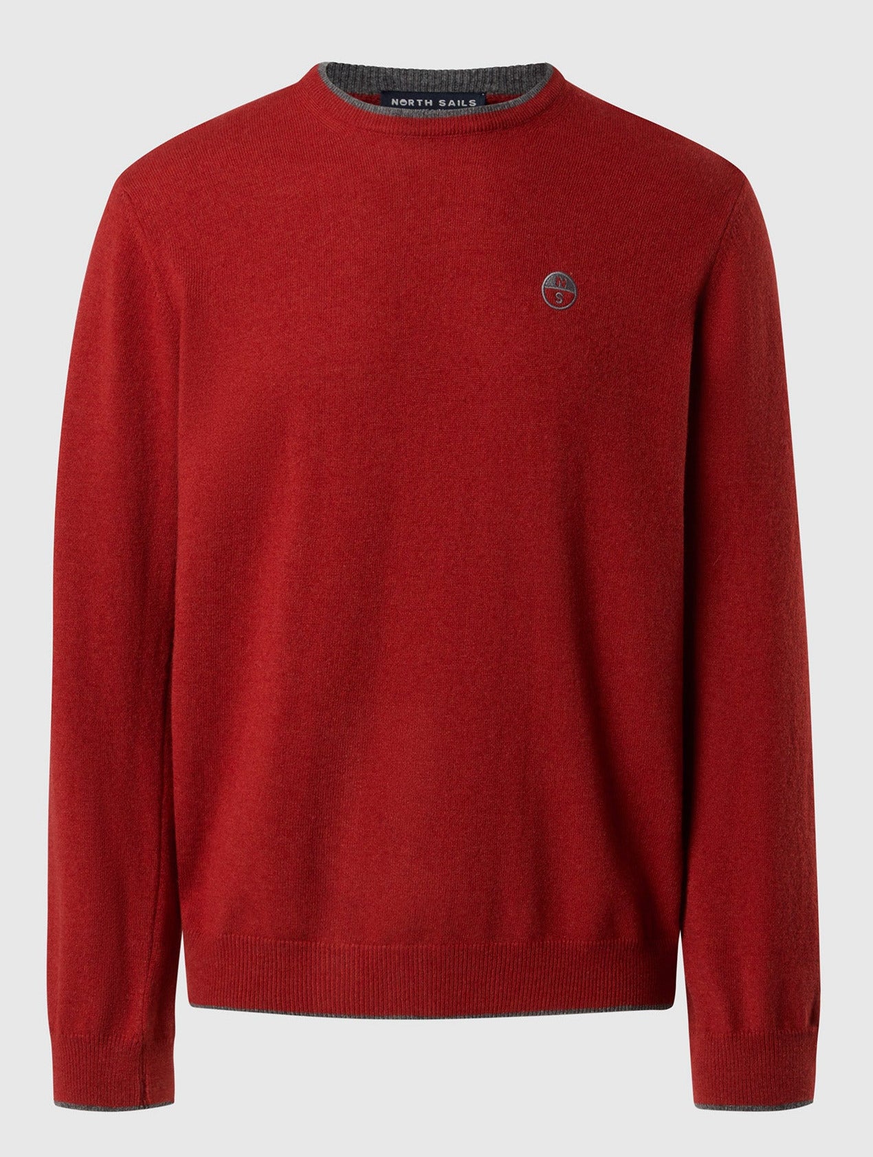 North Sails maglione misto cashmere GIROCOLLO LOGO ricamo finezza 12 699775 ruggine