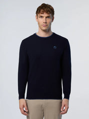 North Sails maglione misto cashmere GIROCOLLO LOGO ricamo finezza 12 699775 blu navy