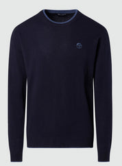 North Sails maglione misto cashmere GIROCOLLO LOGO ricamo finezza 12 699775 blu navy