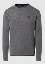 North Sails maglione misto cashmere GIROCOLLO LOGO ricamo finezza 12 699775 grigio