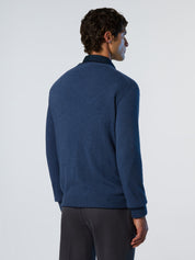 North Sails maglione misto cashmere SCOLLO V LOGO ricamo finezza 12 699776 blu avio