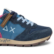 Sun68 Sneaker Casual Ally Vintage Pelle Tessuto Blu Navy Donna