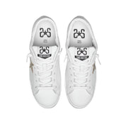 2Star Scarpe Sneakers Made in Italy artigianali PRIME STAR Pelle donna Bianco argento