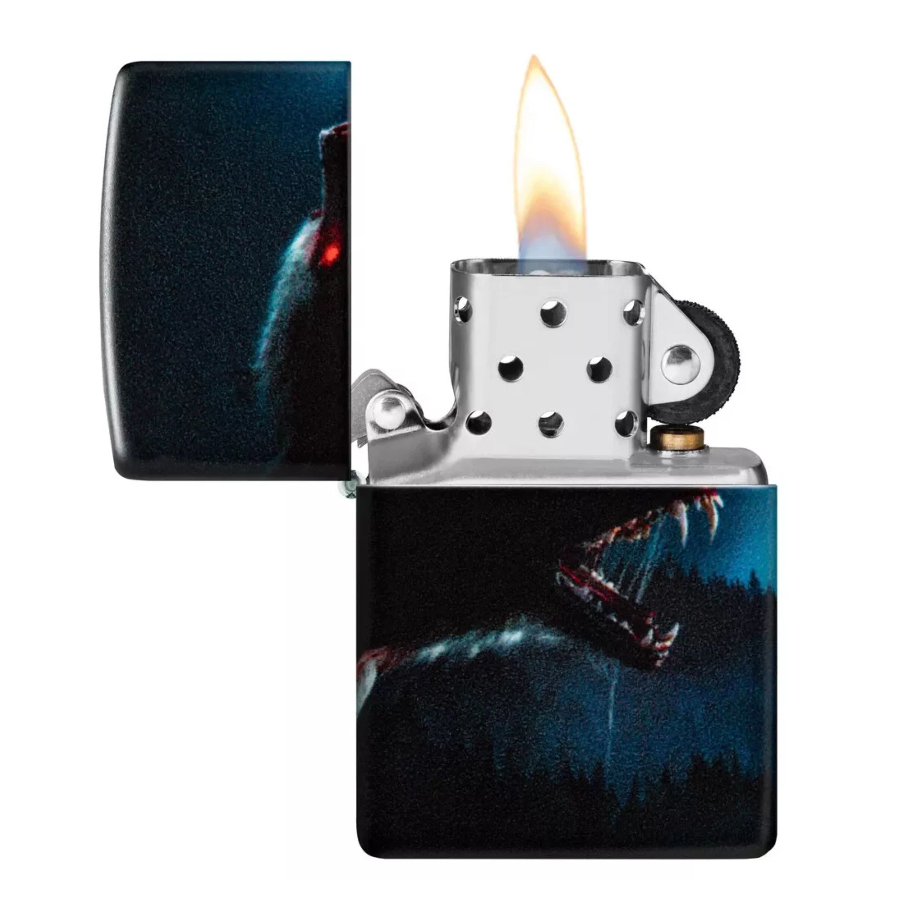 Zippo Ricaricabile Antivento Made In Usa Nel Box Regalo 48923 licantropo luna