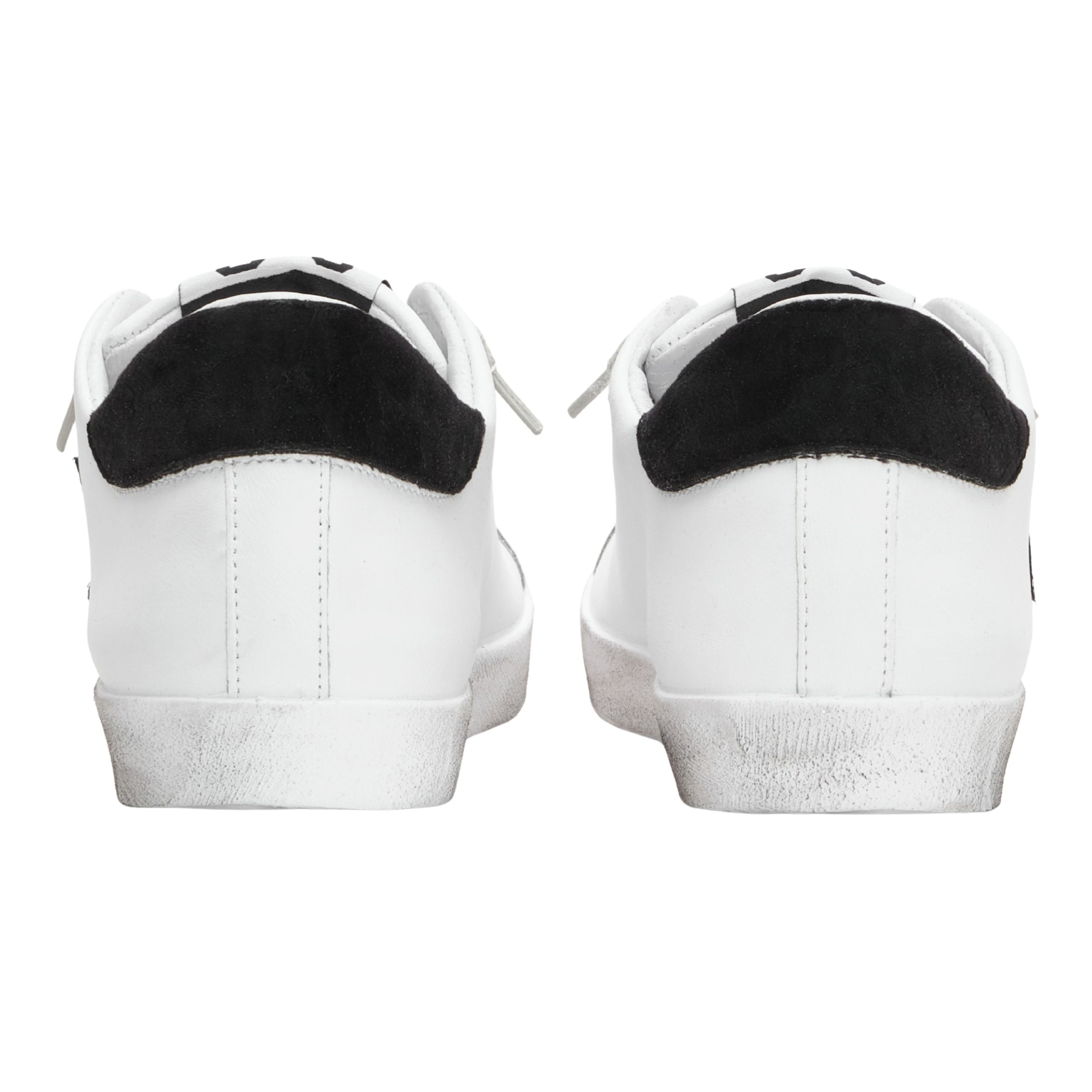 2Star Scarpe Sneakers Made in Italy artigianali PRIME STAR Pelle donna Bianco Nero