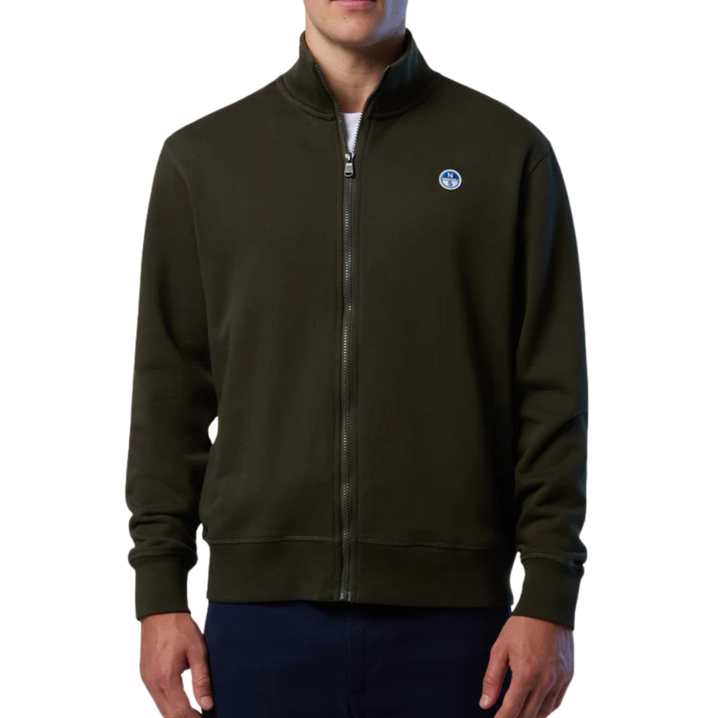 North Sails Felpa manica lunga BASIC FULL ZIP SWEATSHIRT verde militare 691256-0437