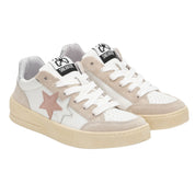 2Star Scarpe Sneakers Made in Italy artigianali New Star Pelle donna Bianco Rosa