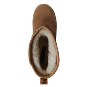 Gaelle Eskimo Boot Basso Donna in Suede Beige Cammello stivaletto con Ecofur