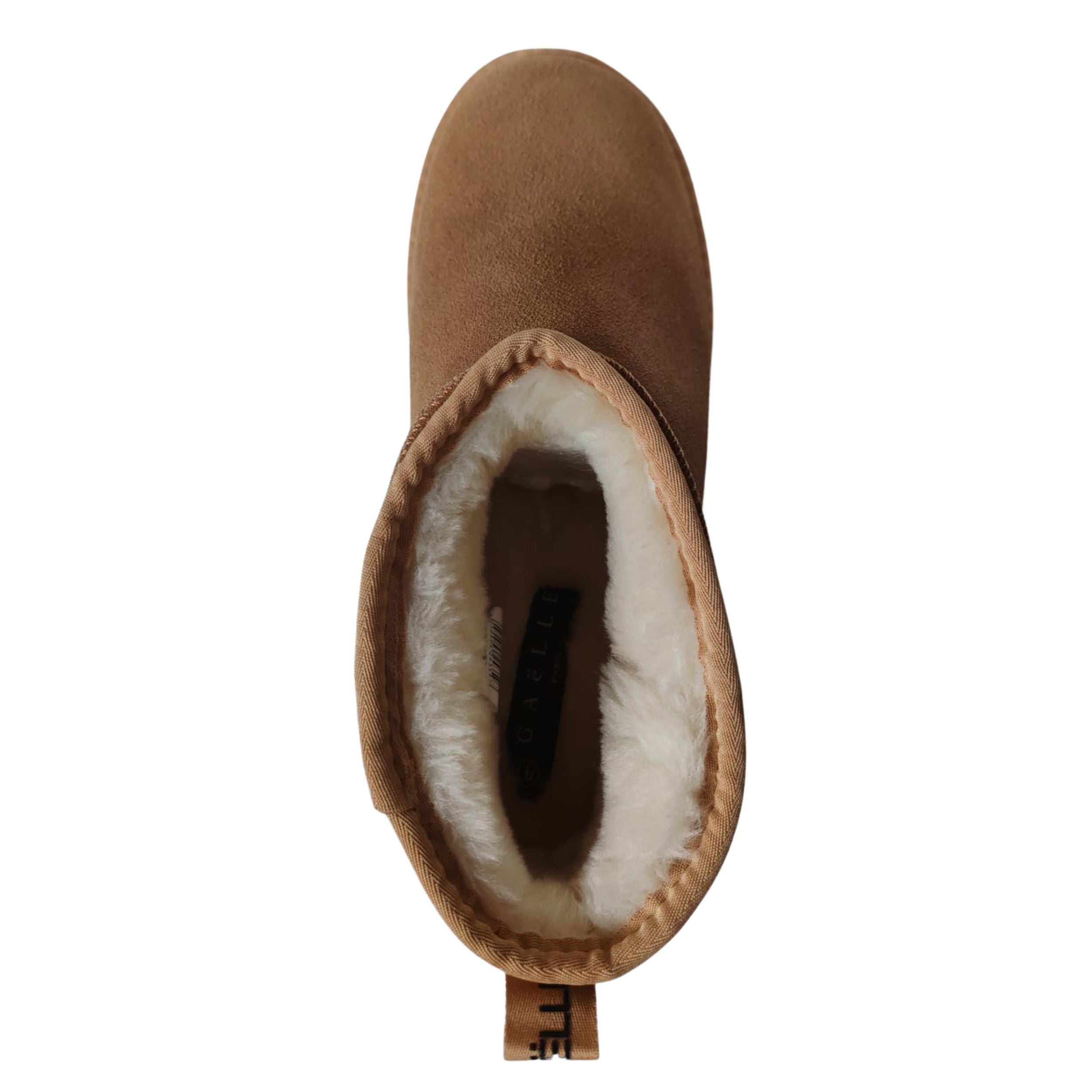 Gaelle Eskimo Boot Basso Donna in Suede Beige Cammello stivaletto con Ecofur