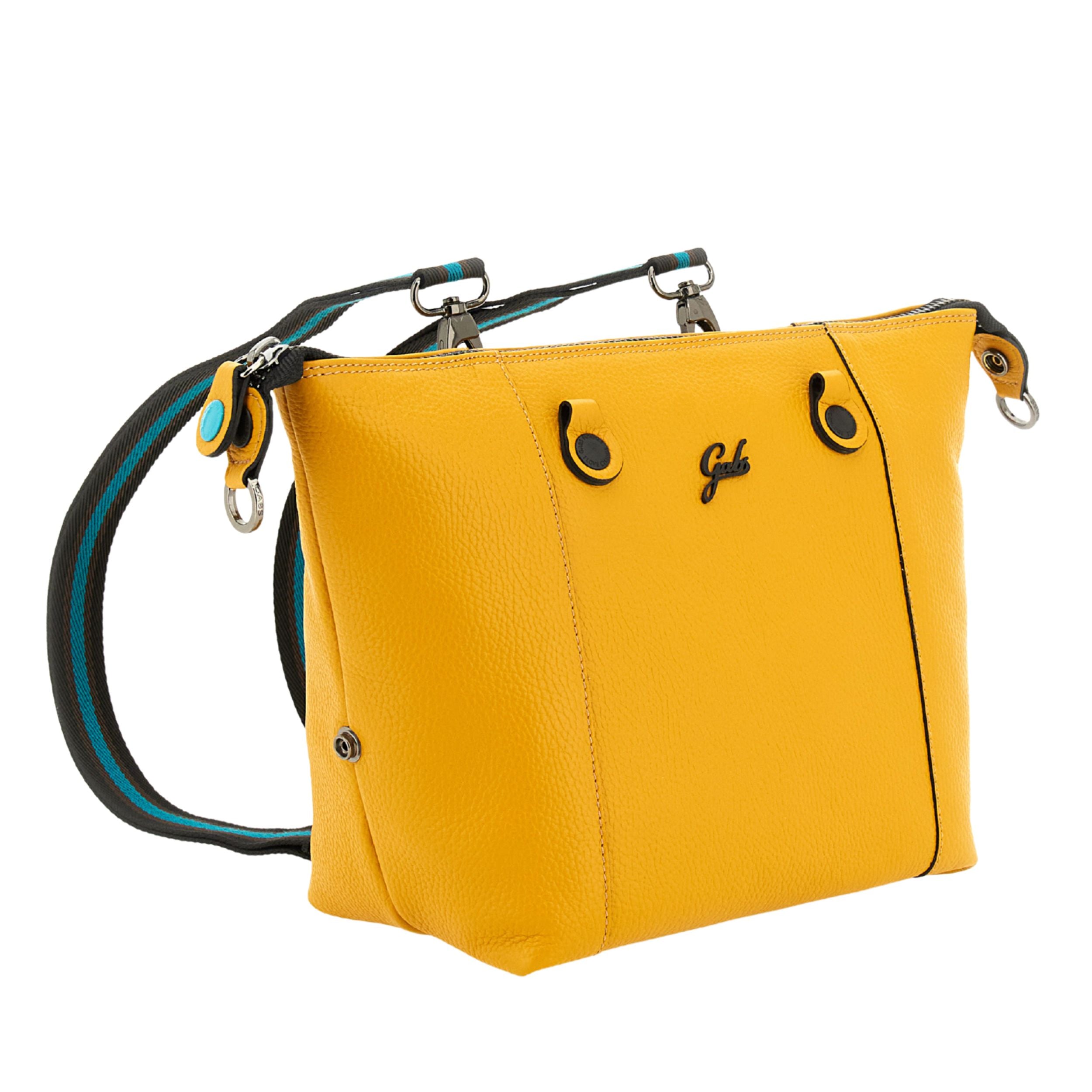 Gabs G3 Plus M Borsa Zaino Trasformabile Hobo Shopper Tote Bauletto in Pelle Giallo Orzo