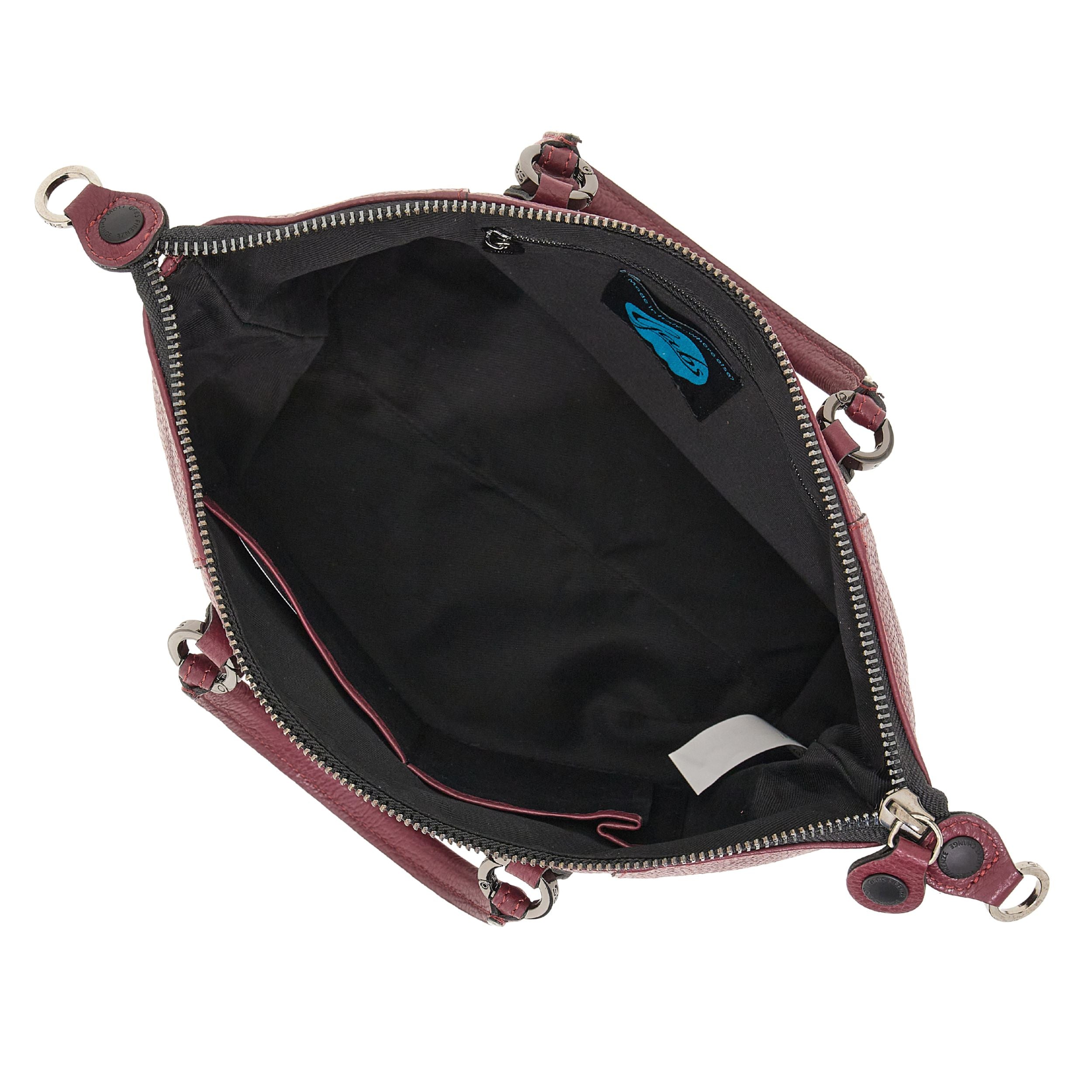 Gabs G3 Plus M Borsa Zaino Trasformabile Hobo Shopper Tote Bauletto in Pelle Bordeaux Chianti