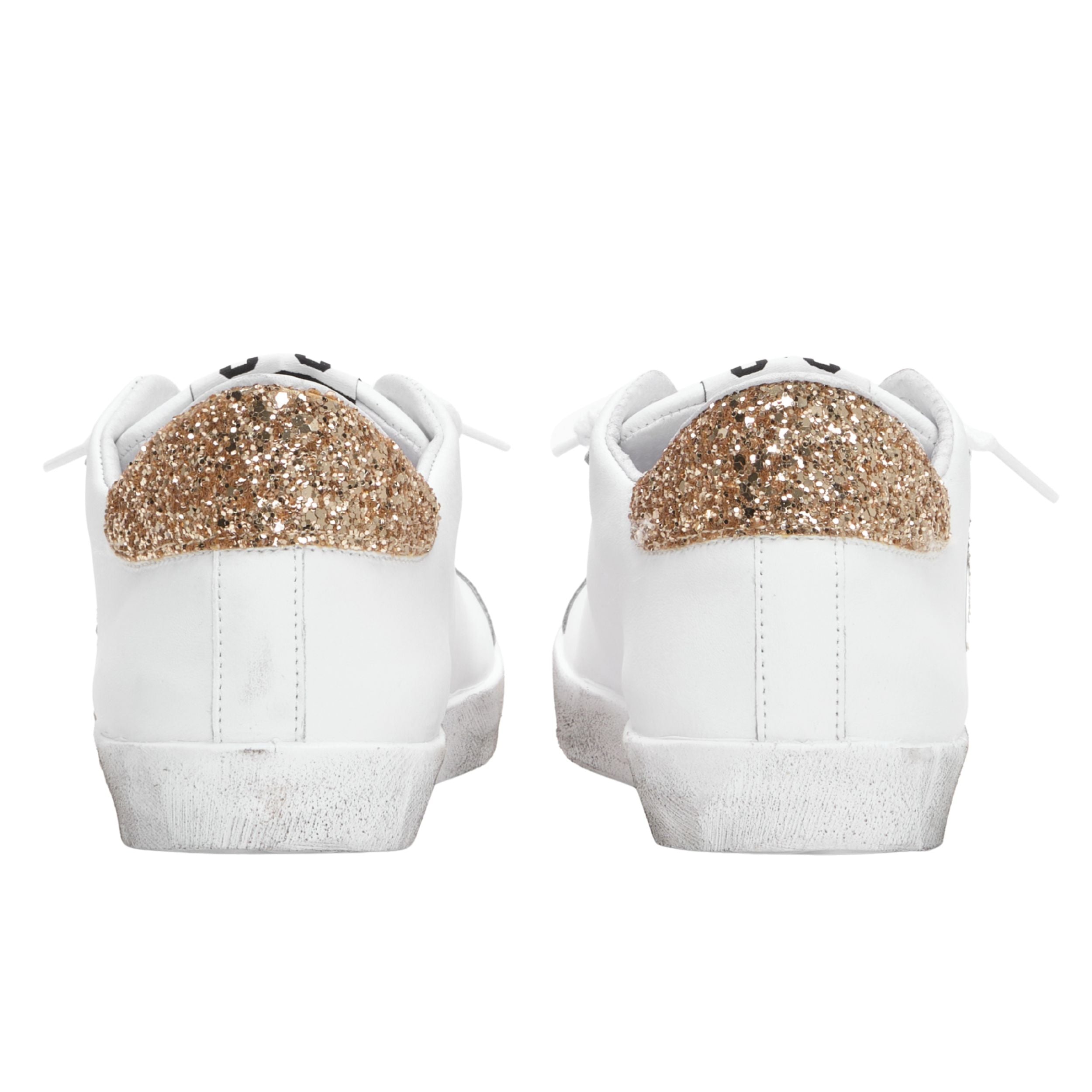 2Star Scarpe Sneakers Made in Italy artigianali PRIME STAR Pelle donna Bianco argento oro