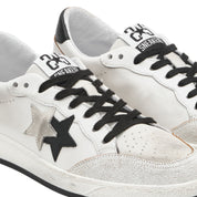 2Star Scarpe Sneakers Made in Italy artigianali Week Star Pelle Bianco Nero Donna