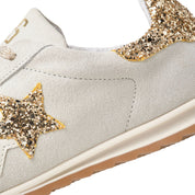 2Star Scarpe Sneakers Made in Italy artigianali Kurt Star Pelle avorio e oro 5130