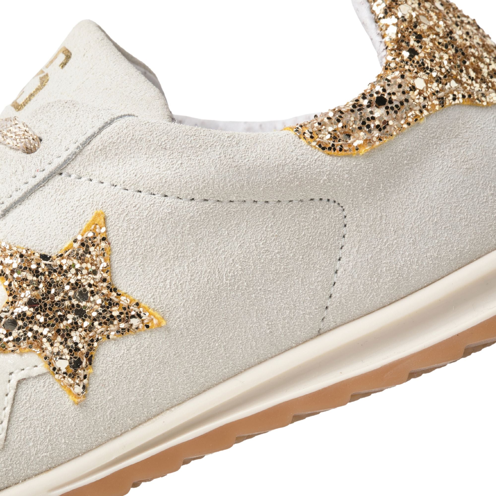 2Star Scarpe Sneakers Made in Italy artigianali Kurt Star Pelle avorio e oro 5130