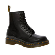 Dr. Martens Stivali Stringati 1460 W Black Patent Lamper in Pelle Nero Donna