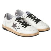 2Star Scarpe Sneakers Made in Italy artigianali Week Star Pelle Bianco Nero Uomo 5056