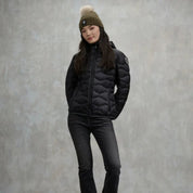 Blauer Giubbino Corto Imbottito Camelia Nero Interno Beige Donna